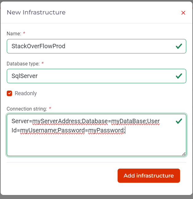 Creating an infrastructure