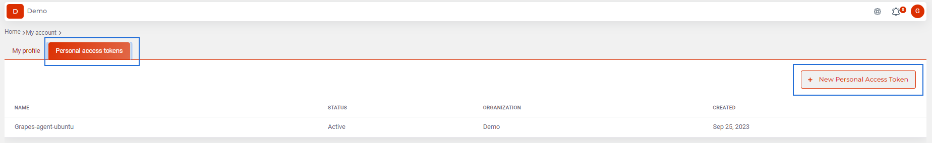My Personal Access Tokens
